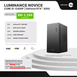 IDEALTECH Luminance Novice NVIDIA® GeForce RTX™ 3050