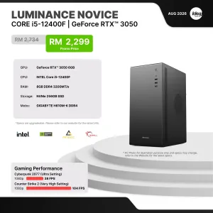 IDEALTECH Luminance Novice NVIDIA® GeForce RTX™ 3050