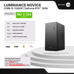 IDEALTECH Luminance Novice NVIDIA® GeForce RTX™ 3050