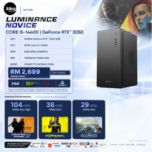 IDEALTECH Luminance Novice NVIDIA® GeForce RTX™ 3050