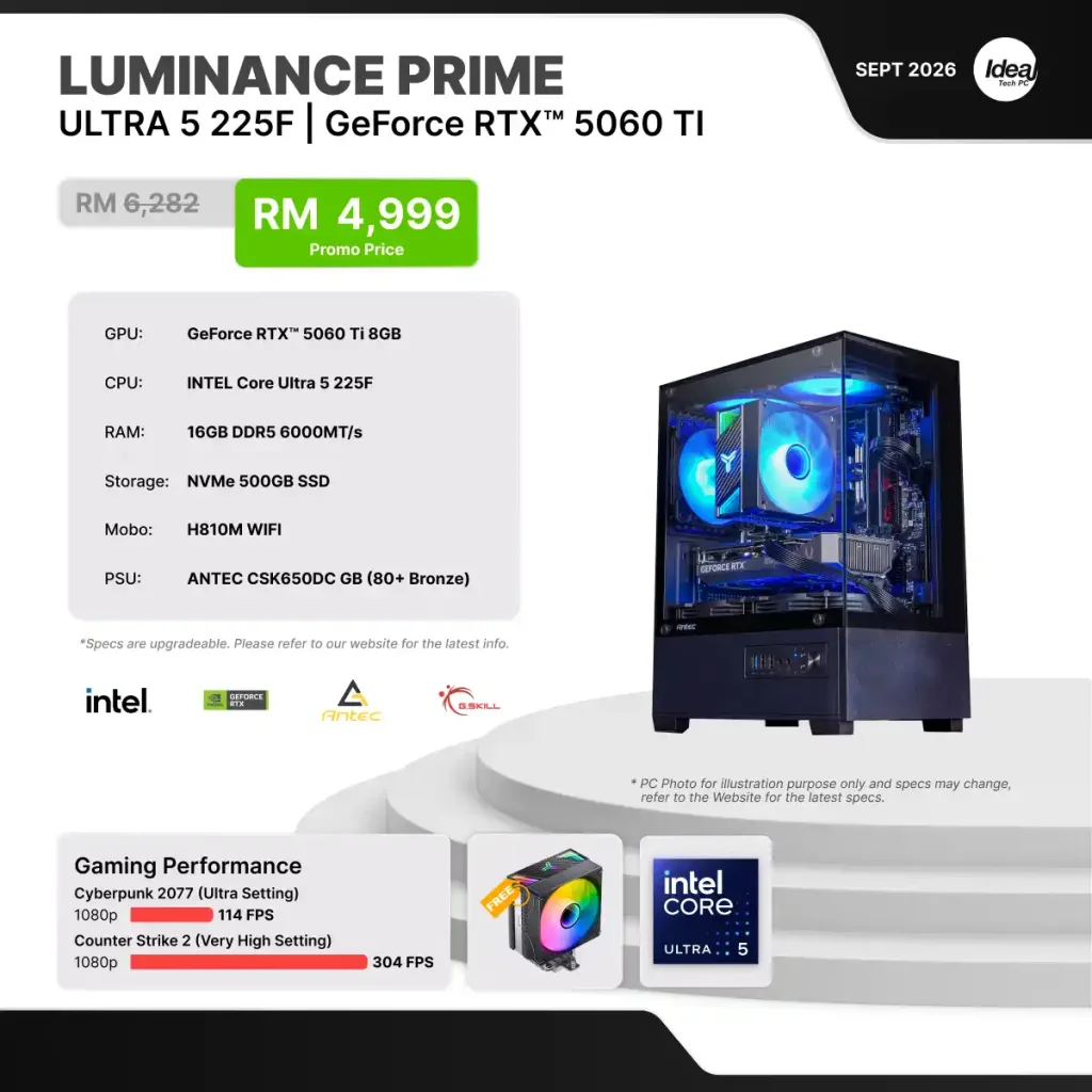 IDEALTECH Luminance Prime NVIDIA® GeForce RTX™ 5060 Ti