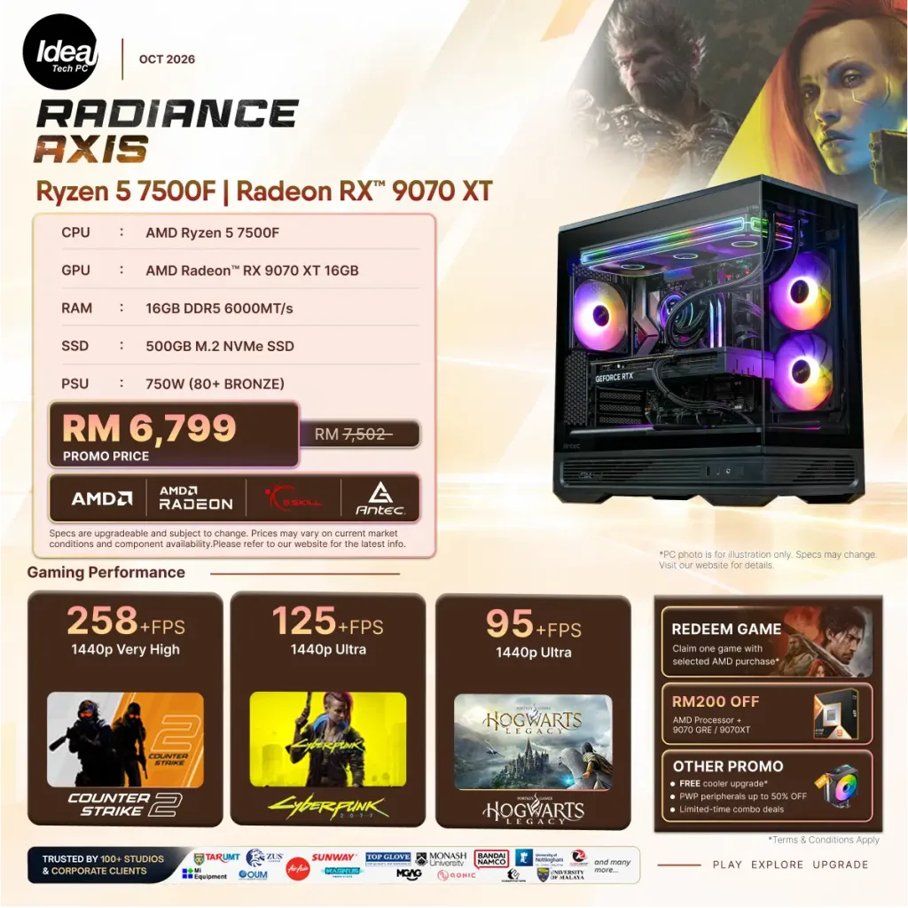 IDEALTECH Radiance Axis AMD Radeon™ RX 9070 XT