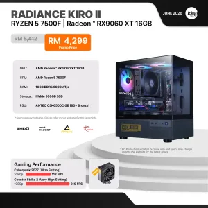 IDEALTECH Radiance Kiro II AMD Radeon™ RX 9060 XT 16GB