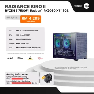 IDEALTECH Radiance Kiro II AMD Radeon™ RX 9060 XT 16GB