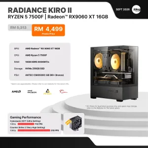 IDEALTECH Radiance Kiro II AMD Radeon™ RX 9060 XT 16GB