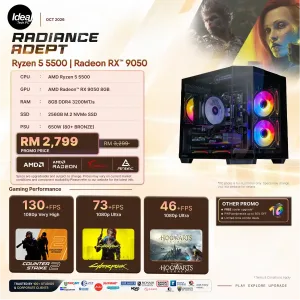 IDEALTECH Radiance Adept AMD Radeon™ RX 9050